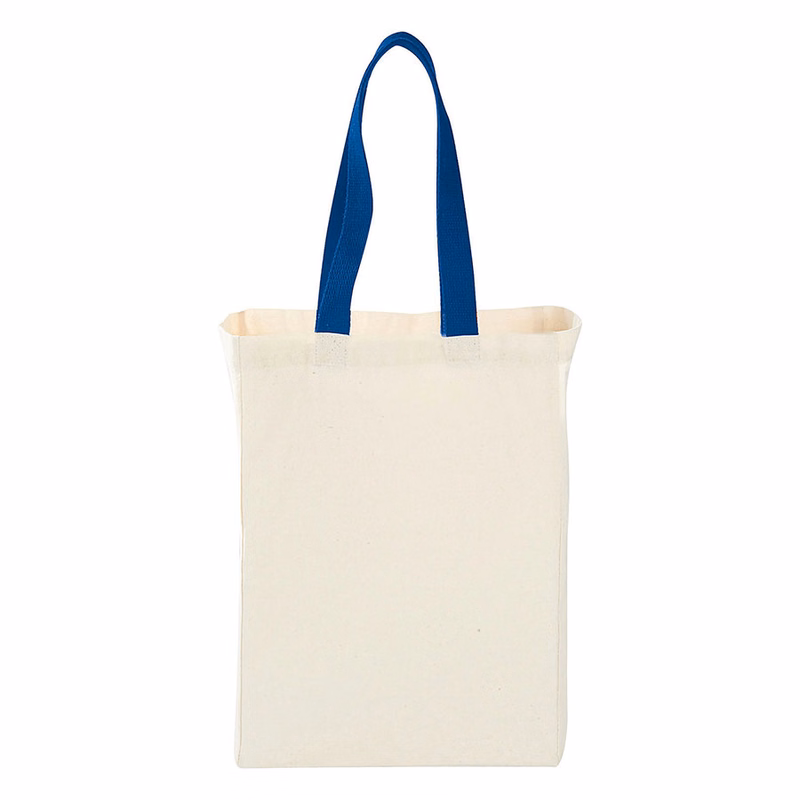 7 oz Cotton Canvas Book Tote Bag - 10"W x14"H x 5"D x