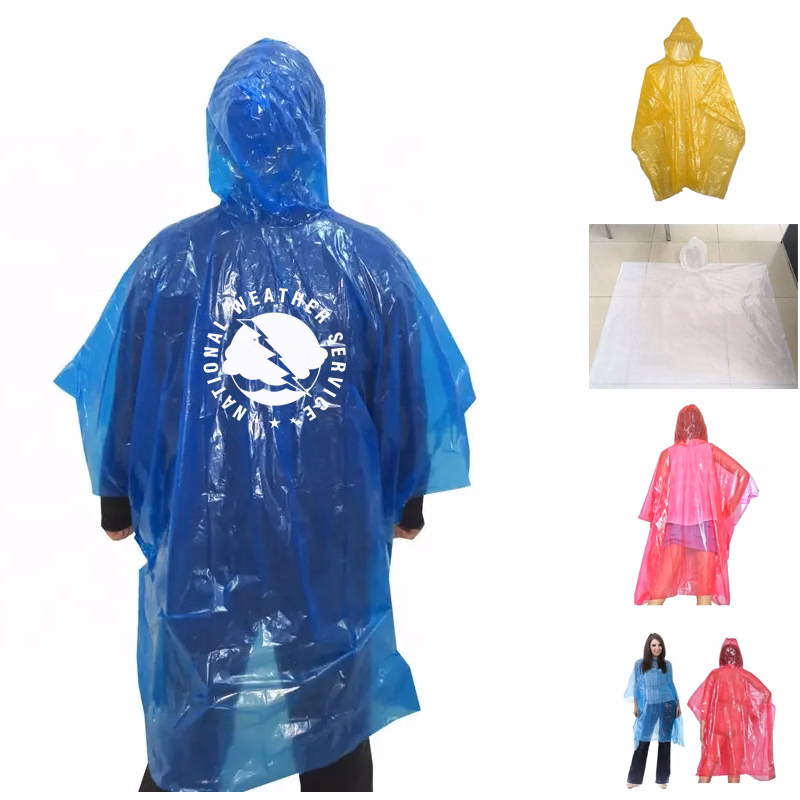 Translucent Branded Rain Poncho