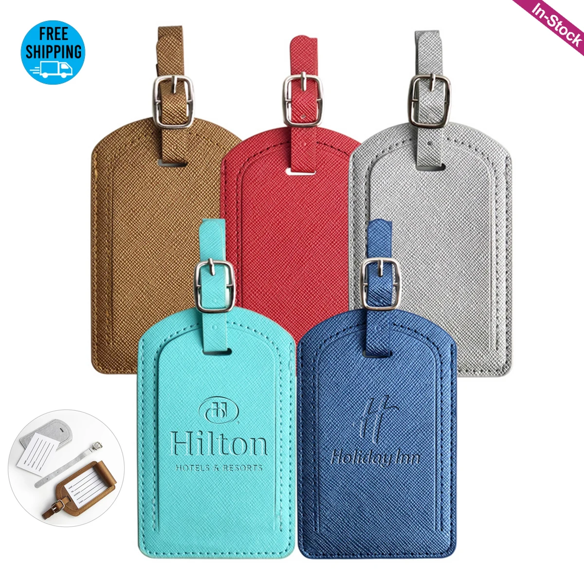 Premium PU Leather Luggage Bag Case Tags 1