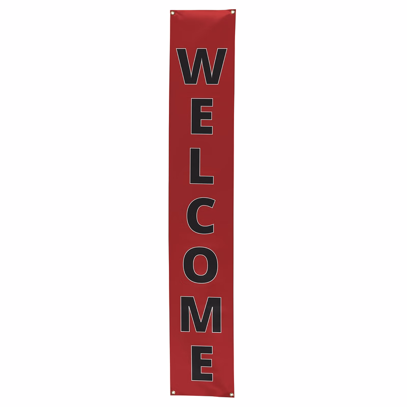 12Wx72L Badge Satin Banner