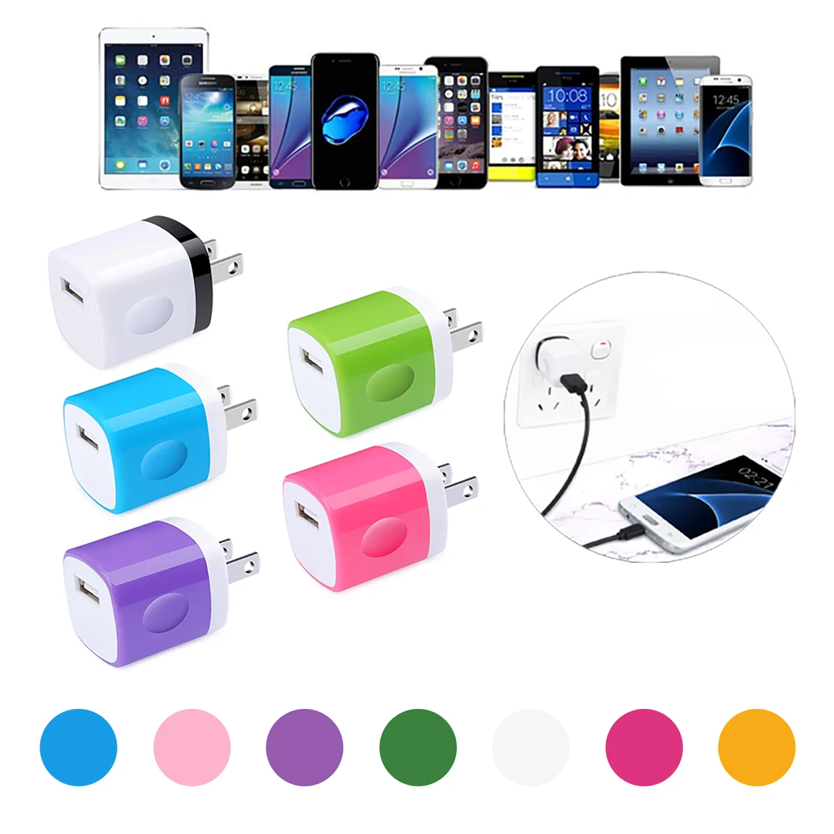 Single Port Square USB Wall Charger 1