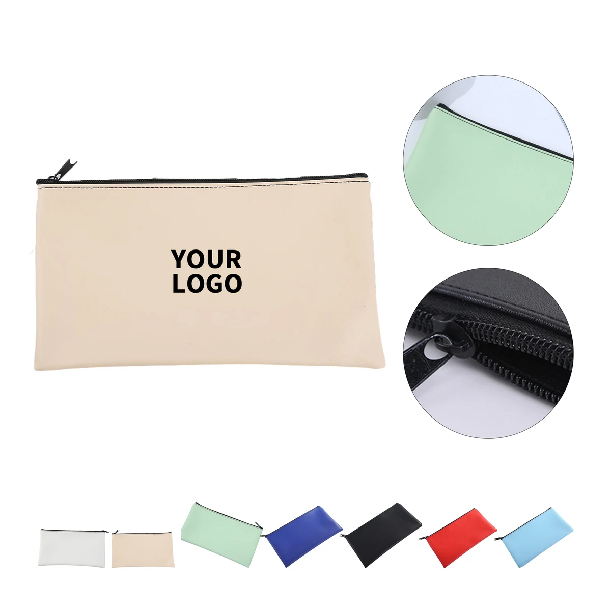 Faux Leather Bank Deposit Zipper Bag 1