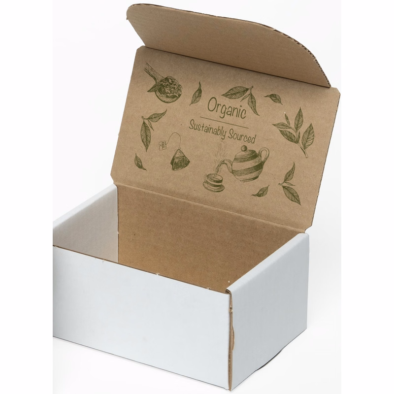 One Color White Display Mailer Box w/1 Sided Imprint On Inside (6" x 4" x 3")