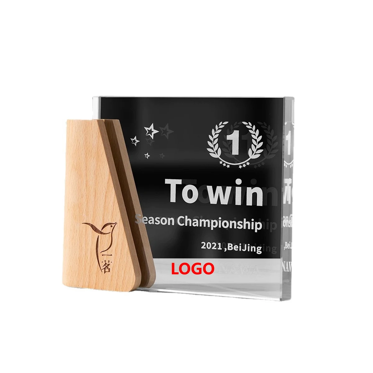 Solid Wood Crystal Trophy/Award (direct import) 1