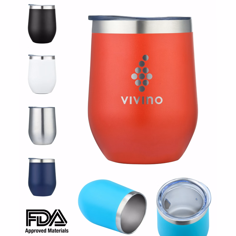 12oz Double Wall Stainless Steel Wine Tumbler Vacuum Insulat