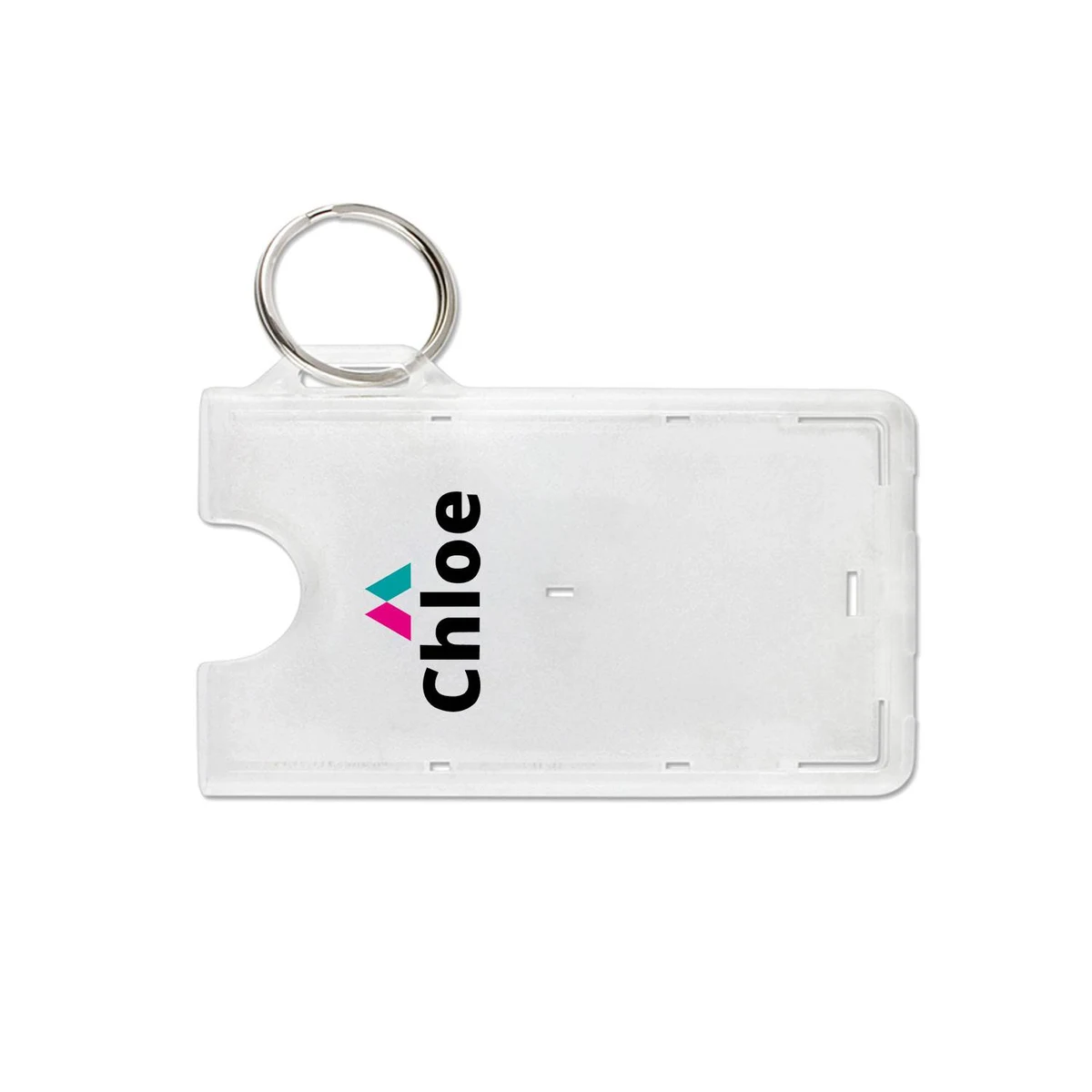 Rigid Plastic Badge Holders with Key Ring 1