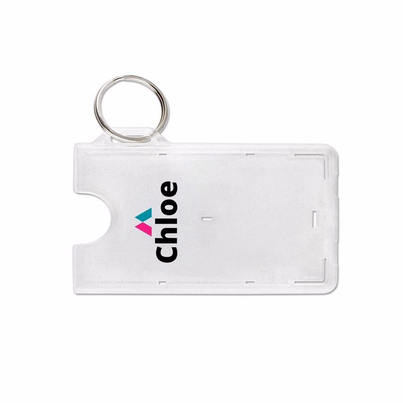 Rigid Plastic Badge Holders with Key Ring