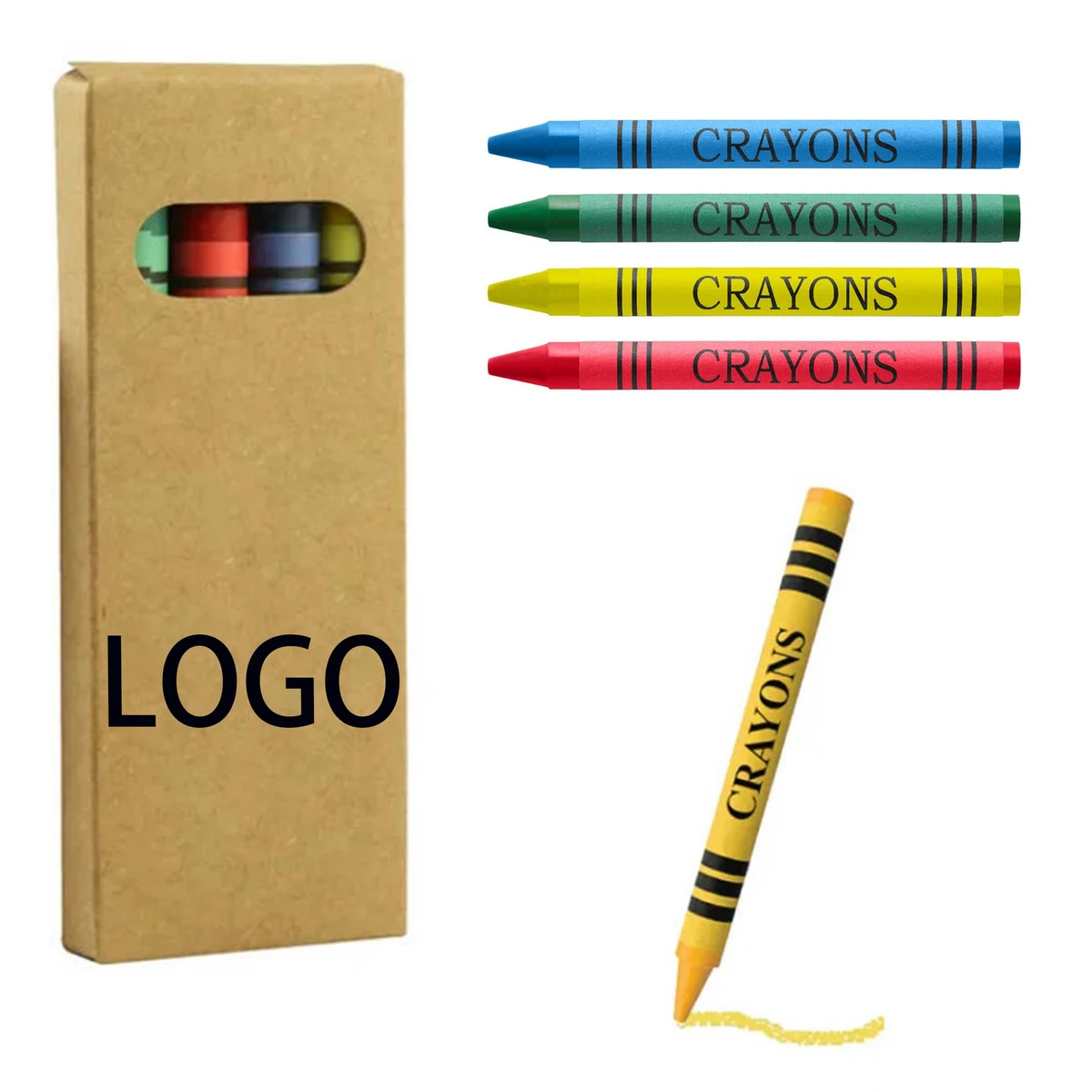Kraft Paper Box Eight Color Crayon Set 1