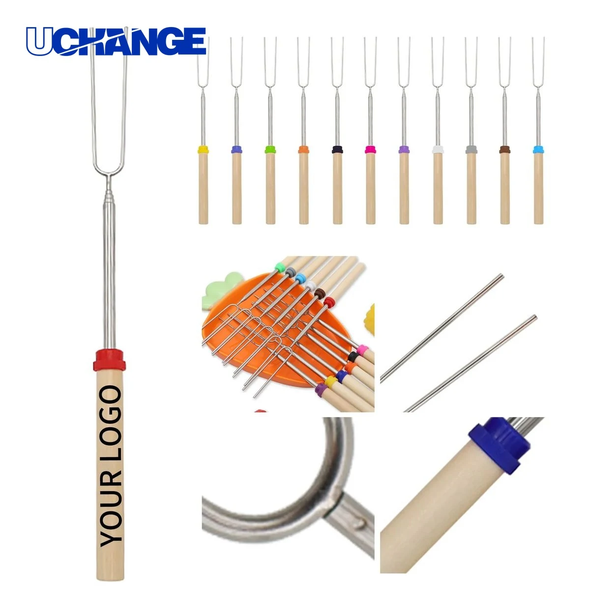 Telescopic BBQ Forks for Outdoor Cooking 1