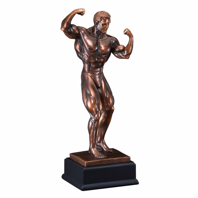 Male Body Builder Resin Sculpture, 11"