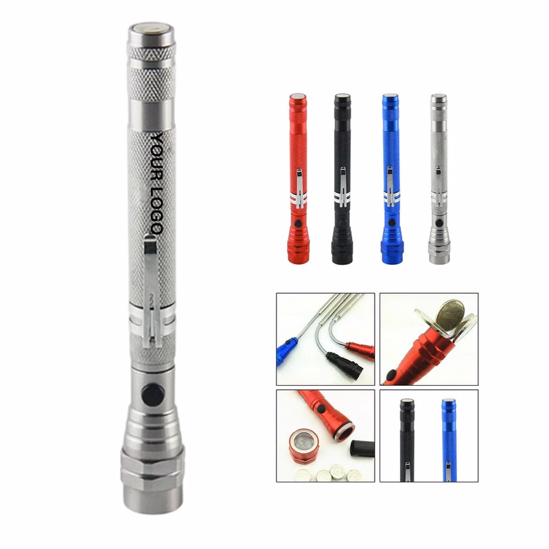Retractable LED Flashlight with Flexible Magnetic End