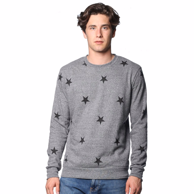 USA Made Unisex Triblend Crew Star Sweatshirt