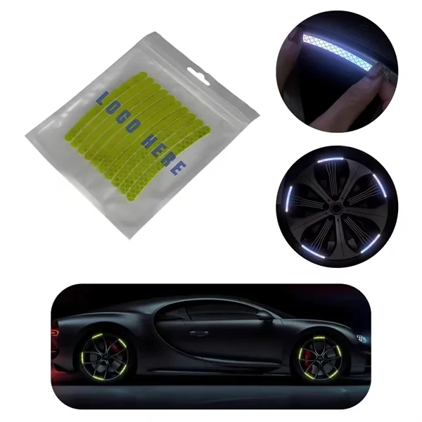 Custom Reflective PVC Wheel Hub Stickers 3.54x0.28 — Bike Safety Promo Item 1