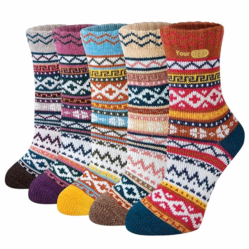 Cotton Cozy Winter Socks With Nordic-Inspired Patterns
