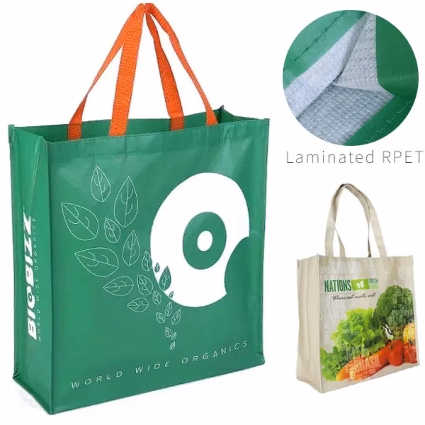 Waterproof RPET Laminated Shopping Bag -15.8 " x 6 " x 15.8"