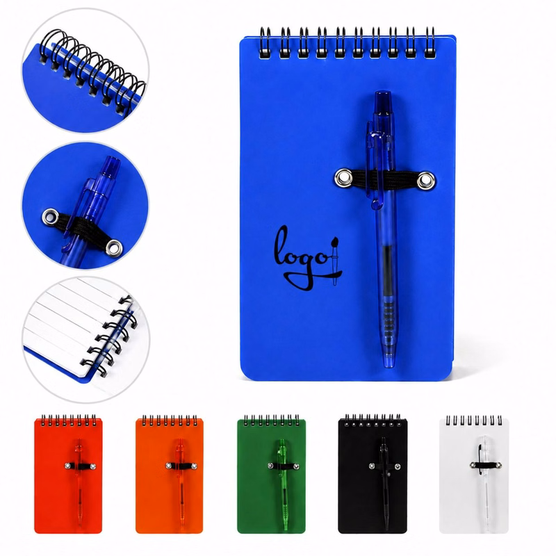 A7 PP Frosted Spiral Notebook with Pen