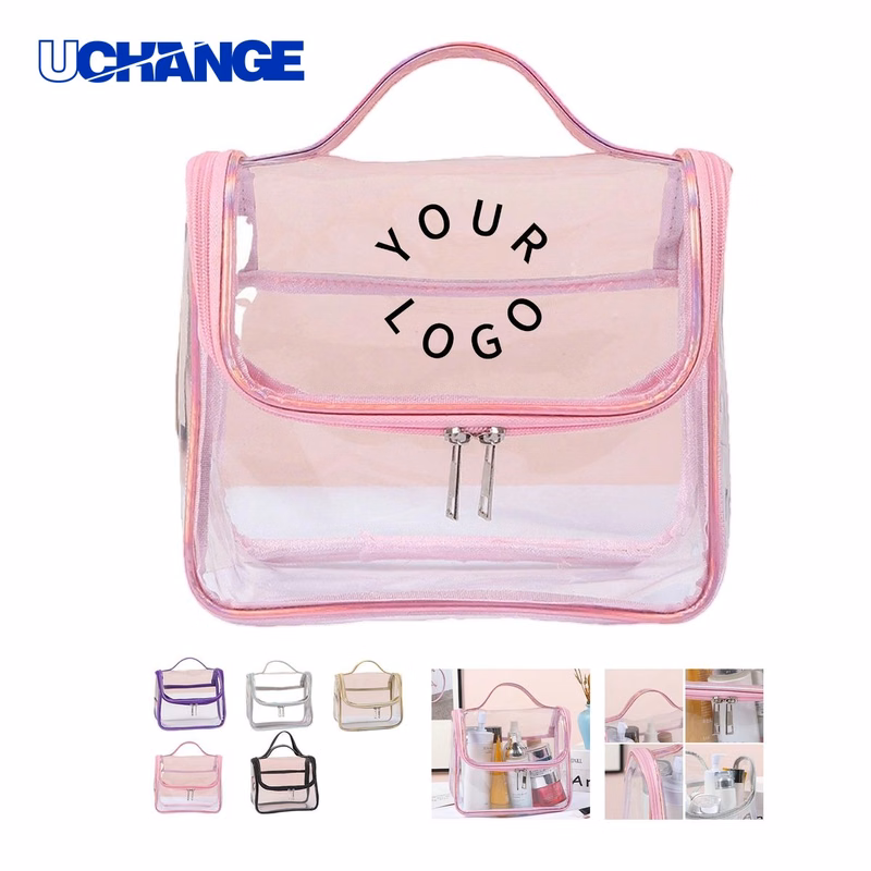 Clear PVC Travel Tote Bag Carrier 9.1 x 4.7 x 7.5 Inches