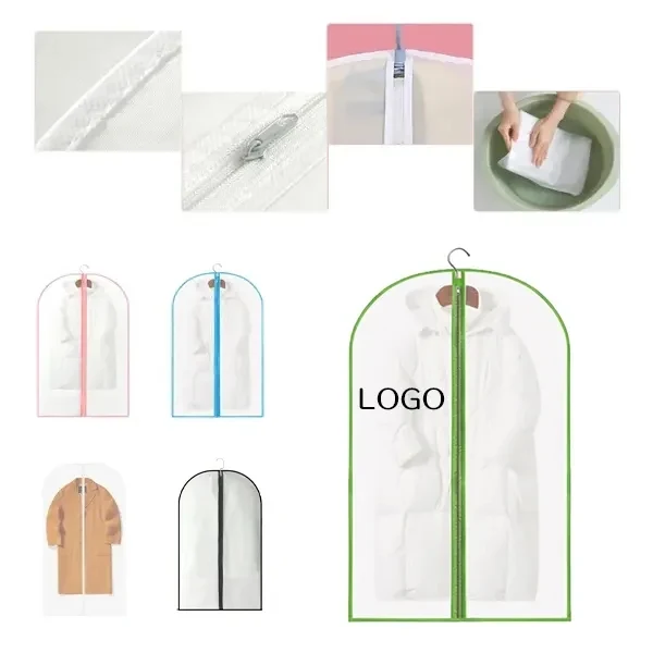Clear Zippered Garment Bag with Suit and Clothes Protector 1
