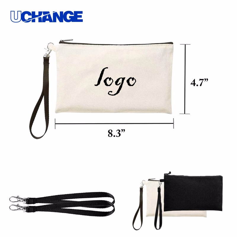 Canvas Zipper Pencil Case with Hook Organizer