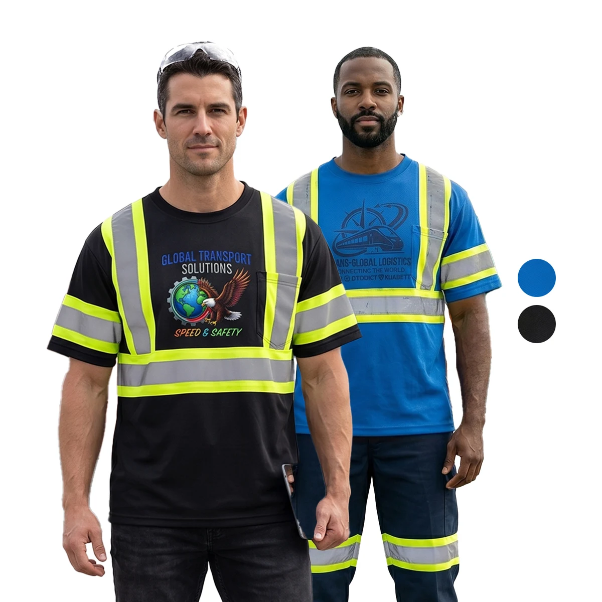 3.8 oz. Polyester Class 3 Reflective Tape Safety T-Shirt with Pocket 1