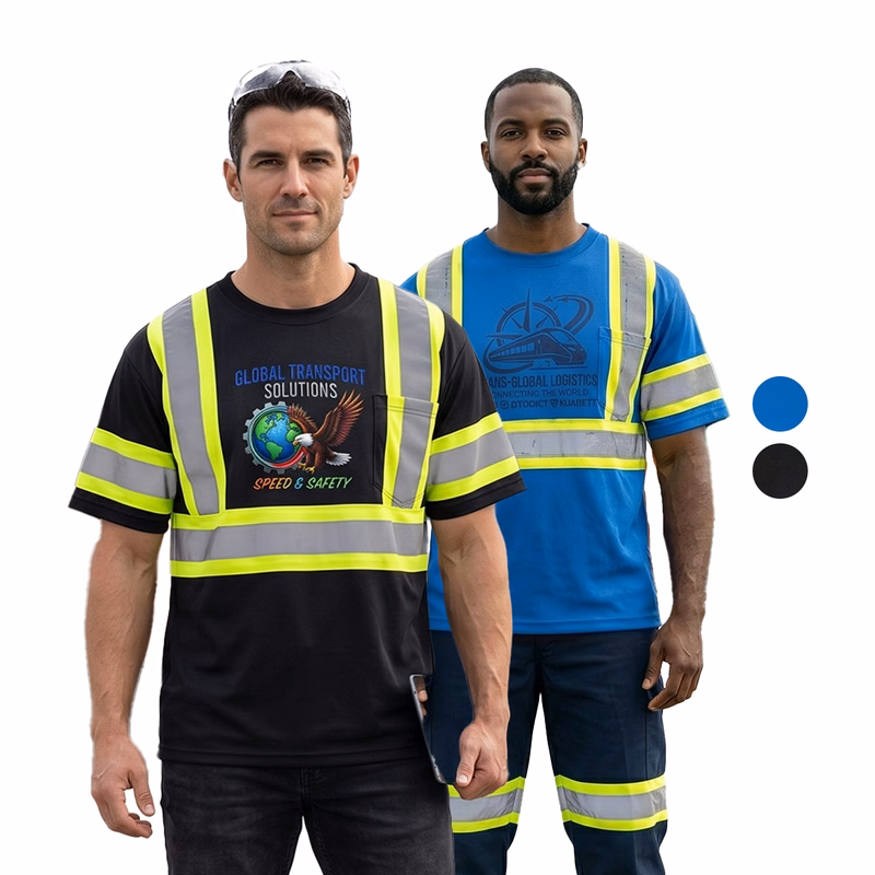 3.8 oz. Polyester Class 3 Reflective Tape Safety T-Shirt with Pocket