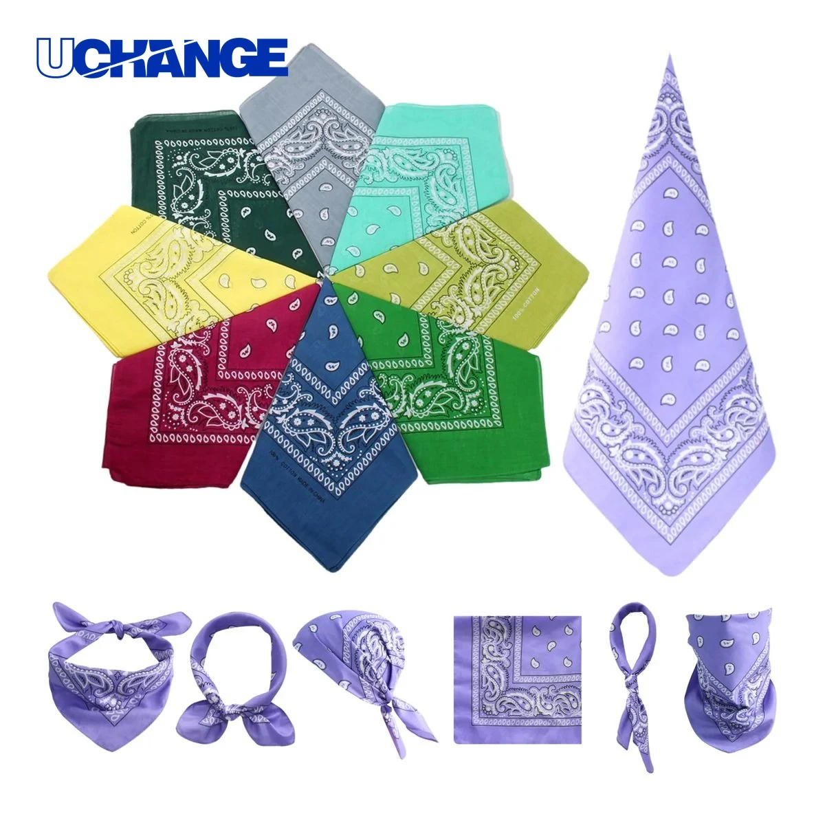 22" Full Color Upscale Cotton Bandana Headwear 1