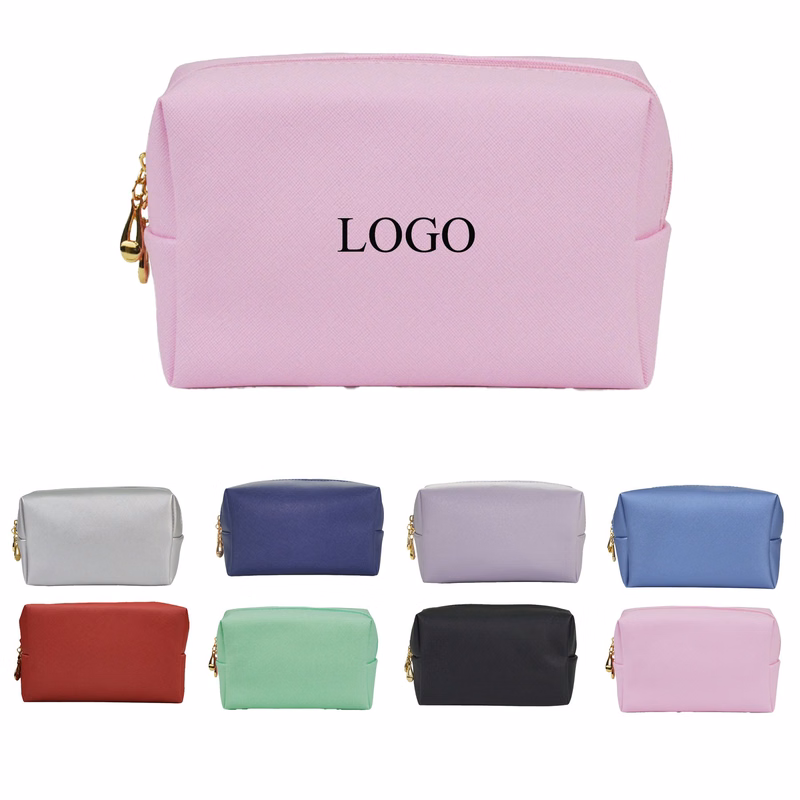 Leather Makeup Bag for Purse Travel