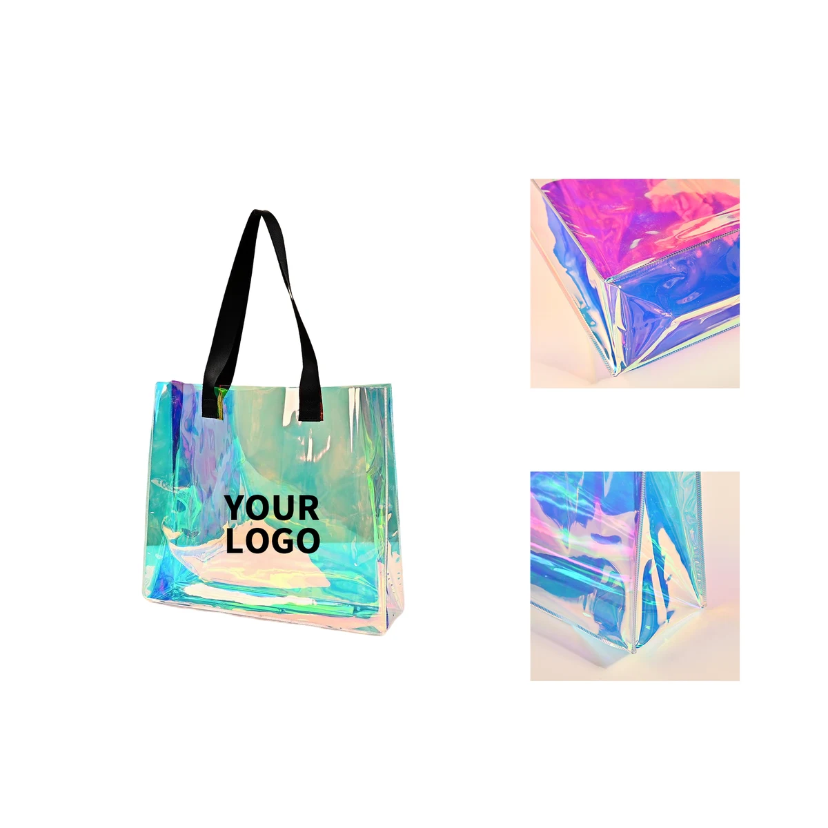 Holographic TPU Clear Shoulder Tote 16" Width 1