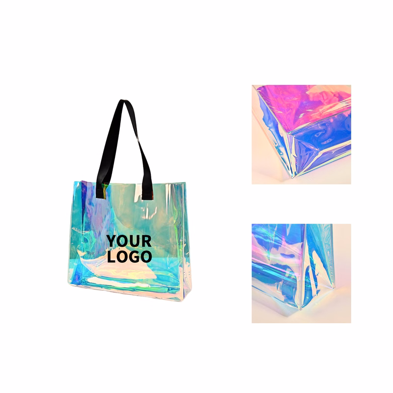Holographic TPU Clear Shoulder Tote 16" Width