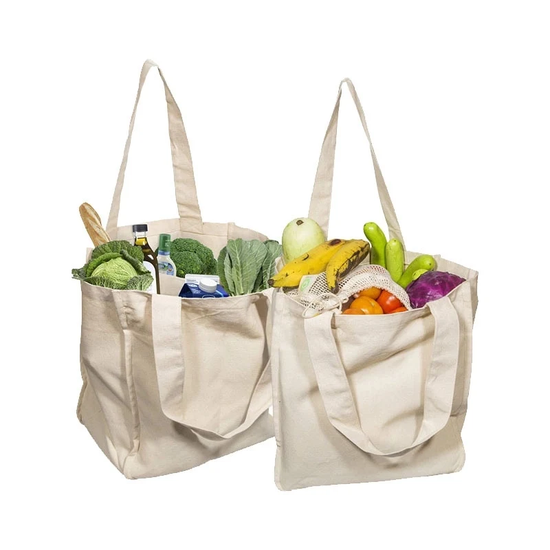 Double cotton bags, custom tote bag with logo imprint 1