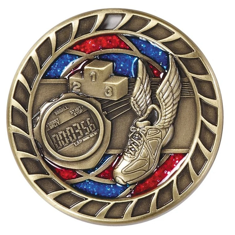 Track Glitter Medal, 2 1/2" 1