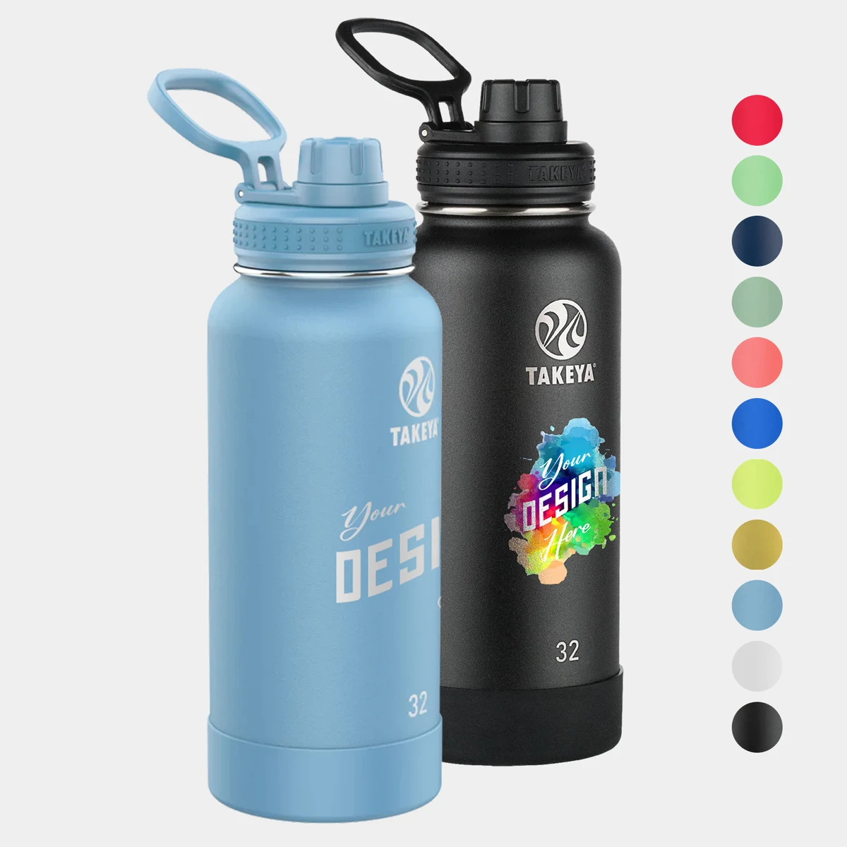 32 oz Takeya® Stainless Steel Insulated Active Water Bottle w/ Spout Lid, custom water bottle with logo imprint 1