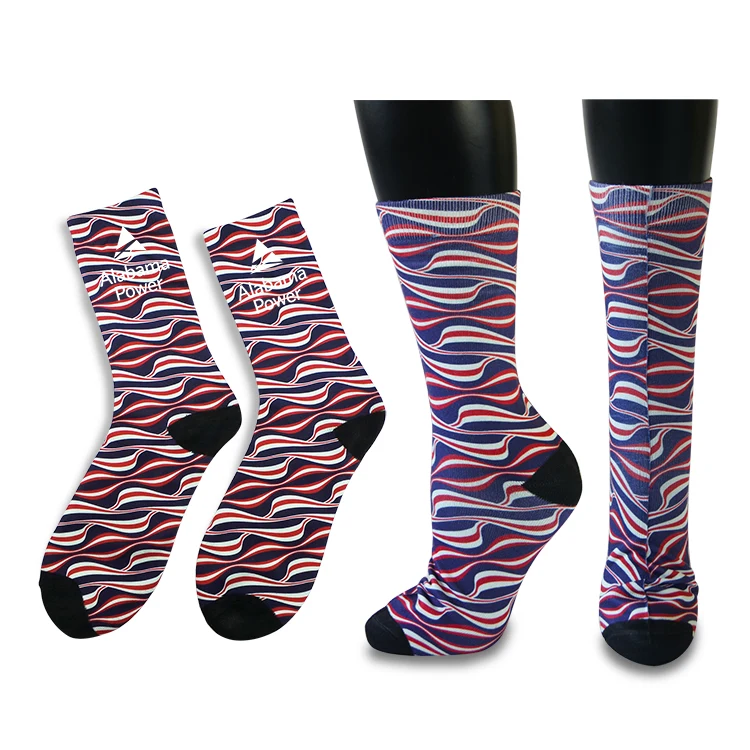Free Shipping Athletic Mid Calf Socks with Full Color Sublimation/ 1
