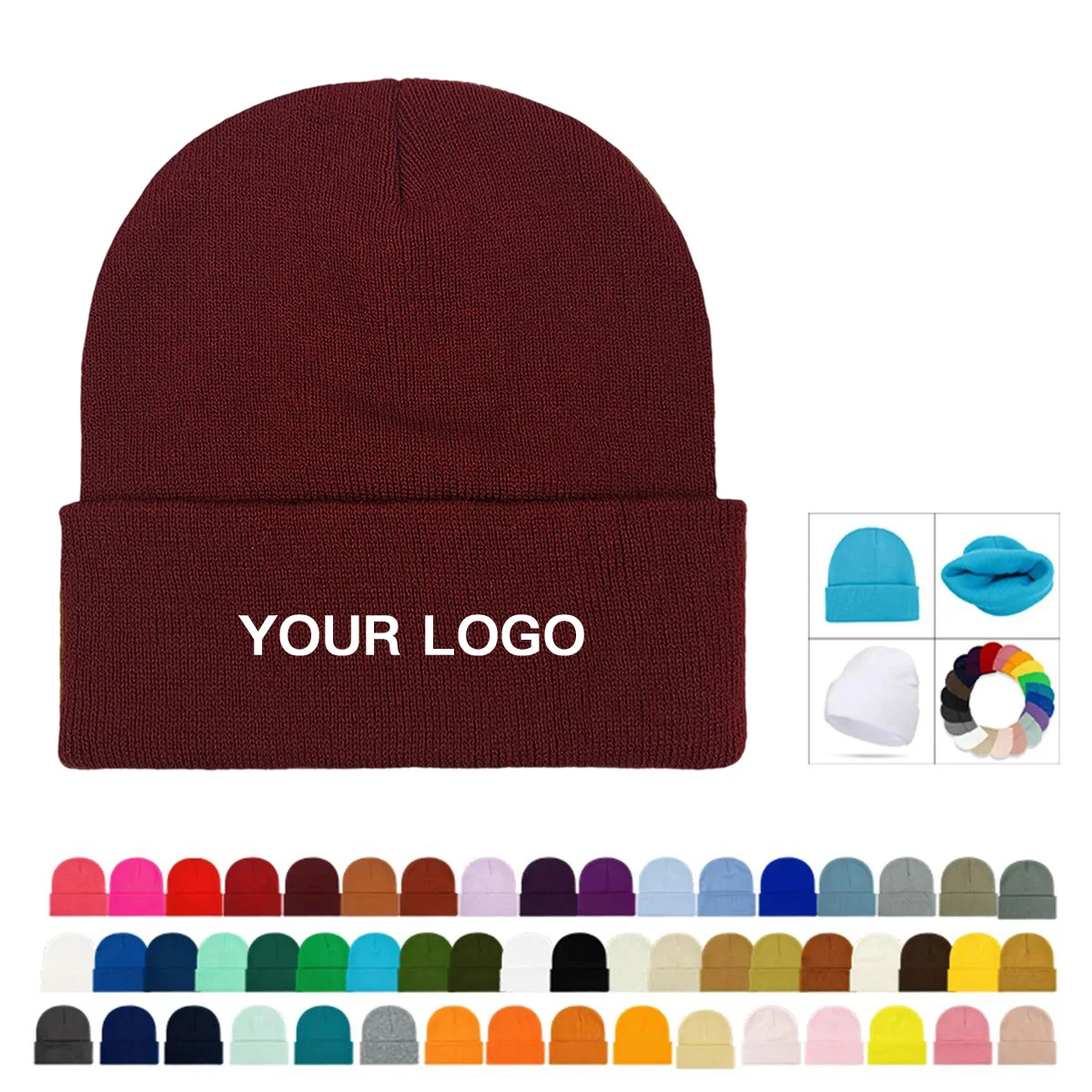 Soft Acrylic Knit Hat for Outdoor Sports 1