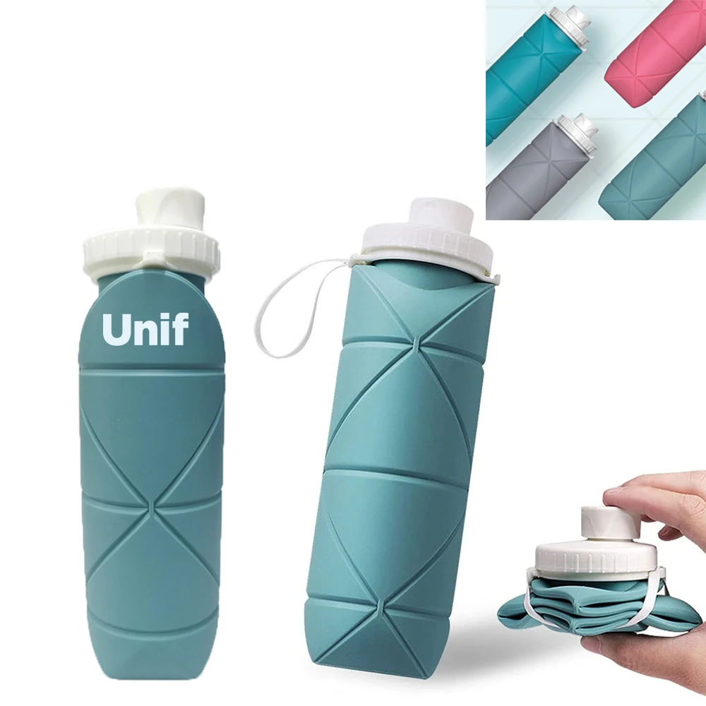 600ml / 20oz Silicone Collapsible Reusable BPA Free Water Bottle 1