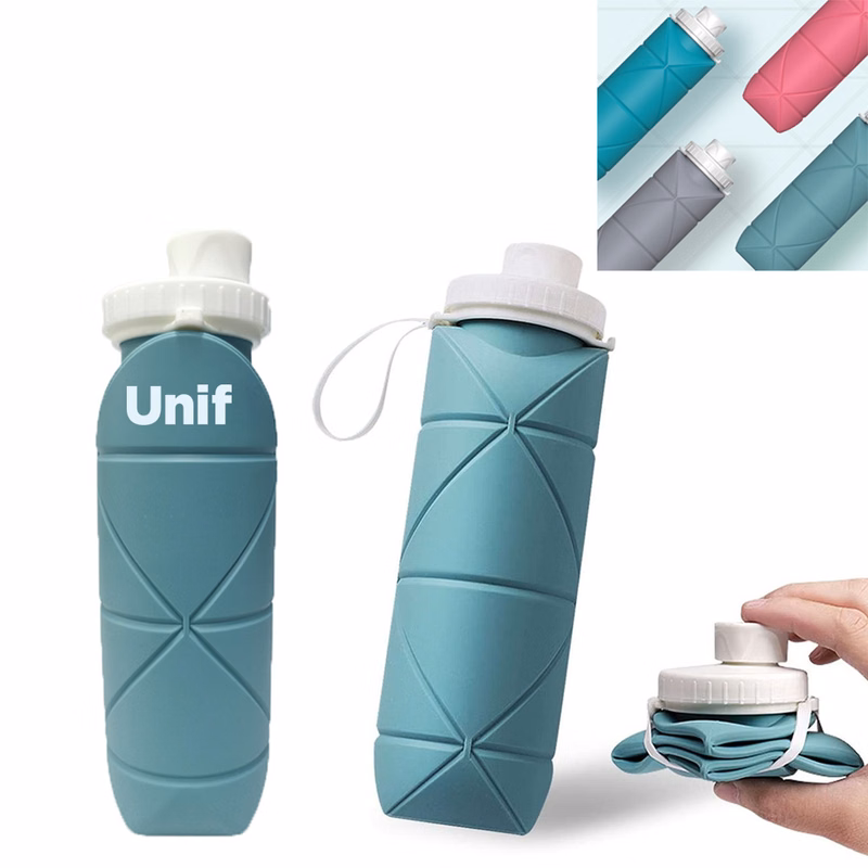 600ml / 20oz Silicone Collapsible Reusable BPA Free Water Bottle