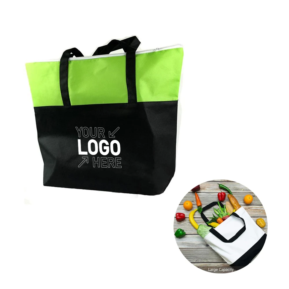 Two-tone Zippered Non Woven Tote Bag 1
