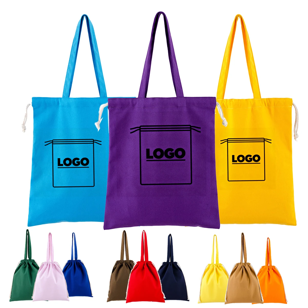 Drawstring Canvas Tote Bag 1