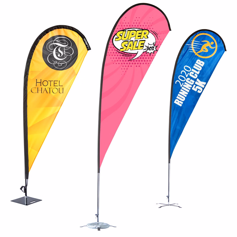 Custom 10' X 4' Medium Teardrop Flags