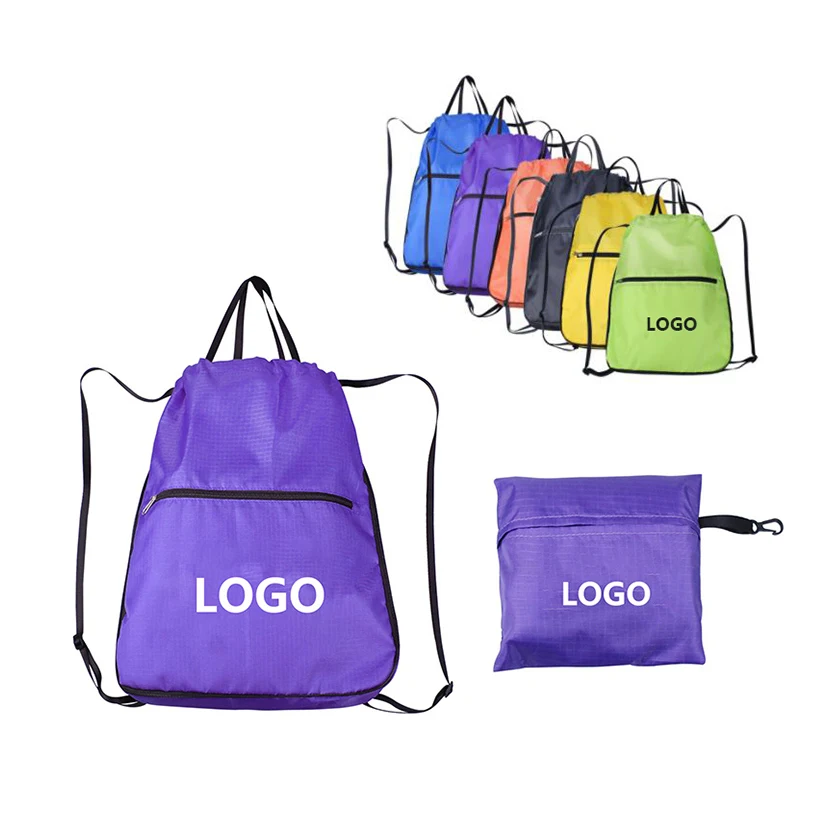 Foldable Portable Drawstring Backpack 1