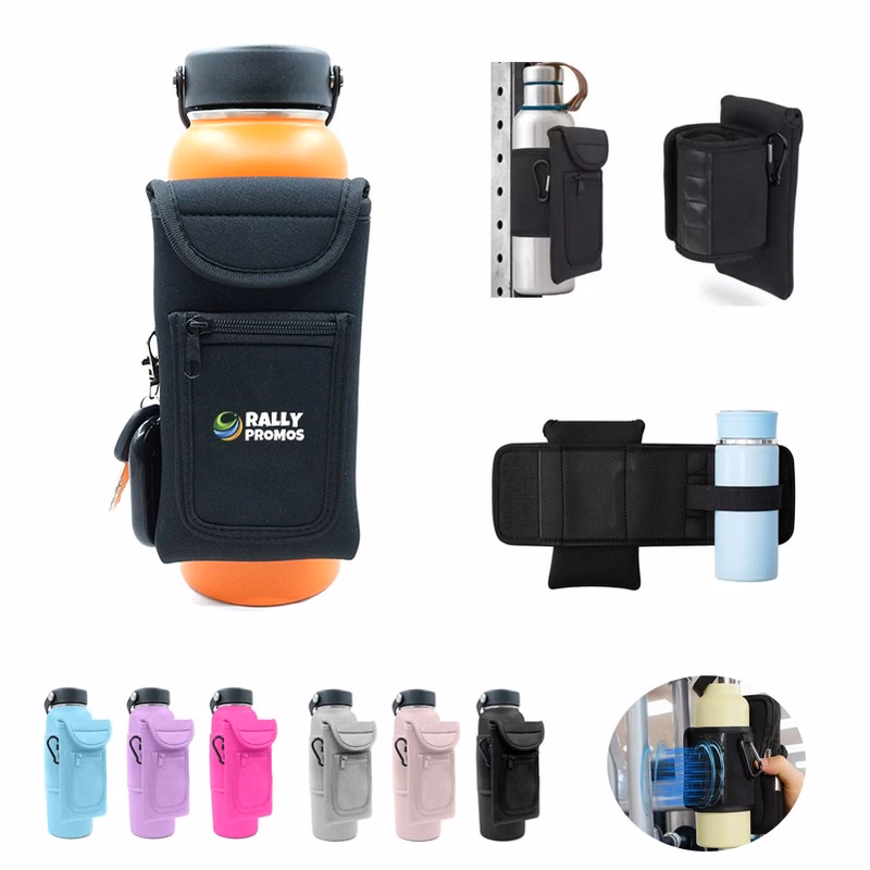 Magnetic Water Bottle Sleeve Bag with Large Pocket Phone Holder