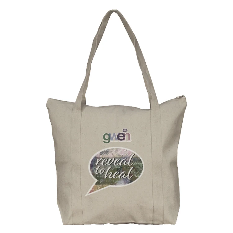 Super Sale- 10 Oz. Cotton Wrap Handle Zipper Bag, custom tote bag with logo imprint 1