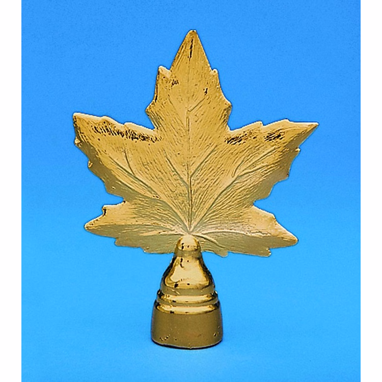 Golden Plated Canadian Maple Leaf Indoor Flag Pole Ornament