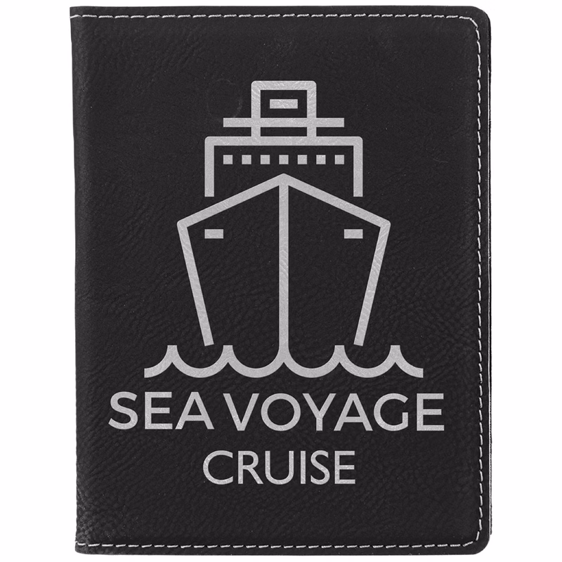 Black/Silver Leatherette Passport Holder