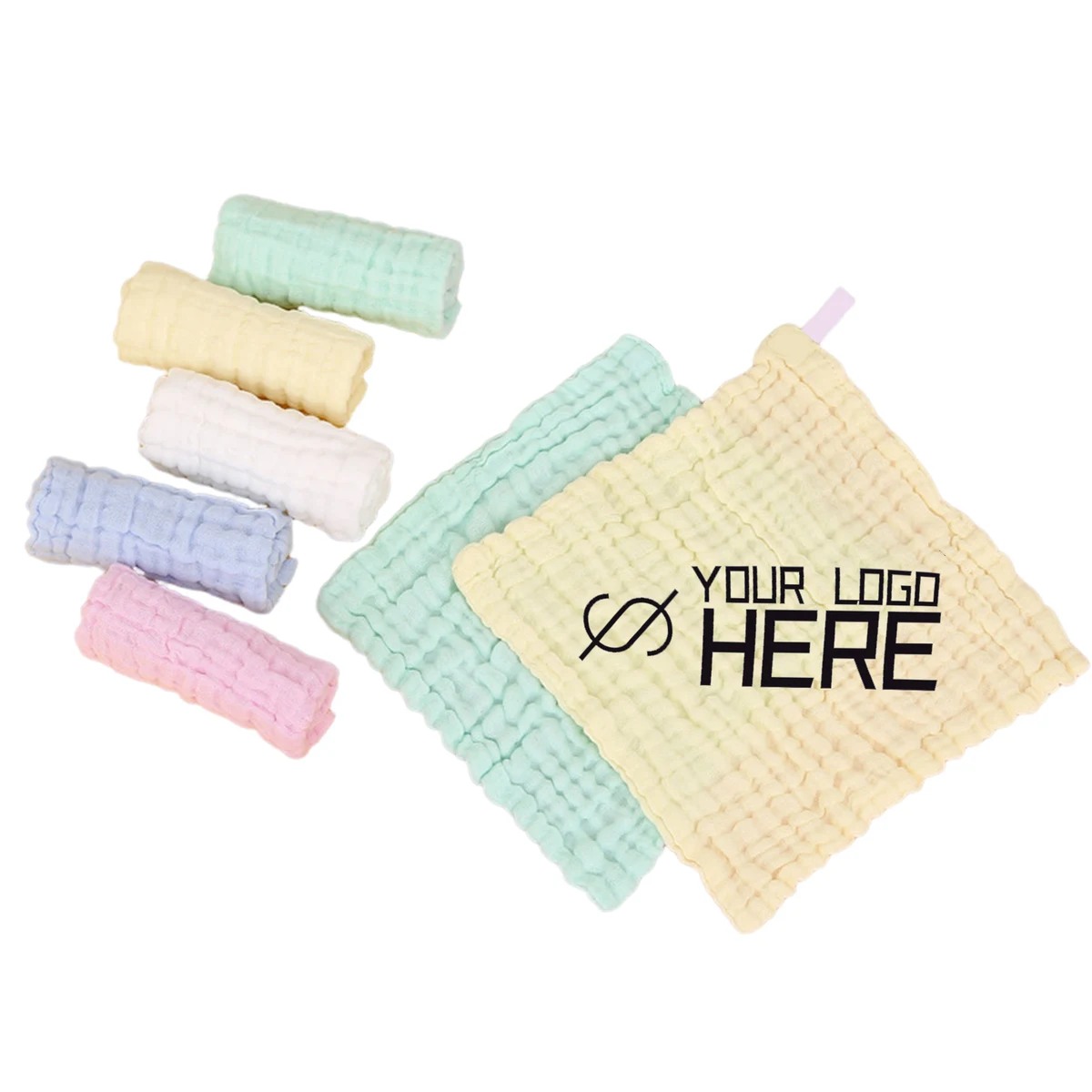 Six Layers Gauze Solid Color Cotton Burping Cloth For Kid 1