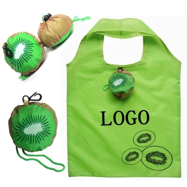 Kiwi Fruit Shape Foldable Shopping Bag, custom tote bag with logo imprint 1