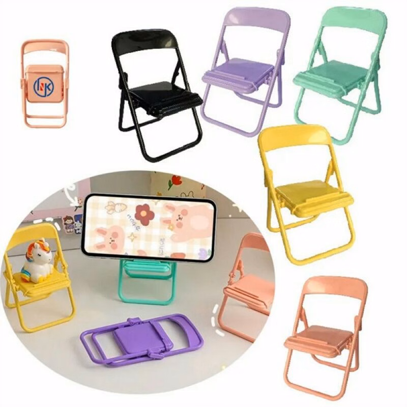 Mini Folding Chair Cell Phone Stand For Desk