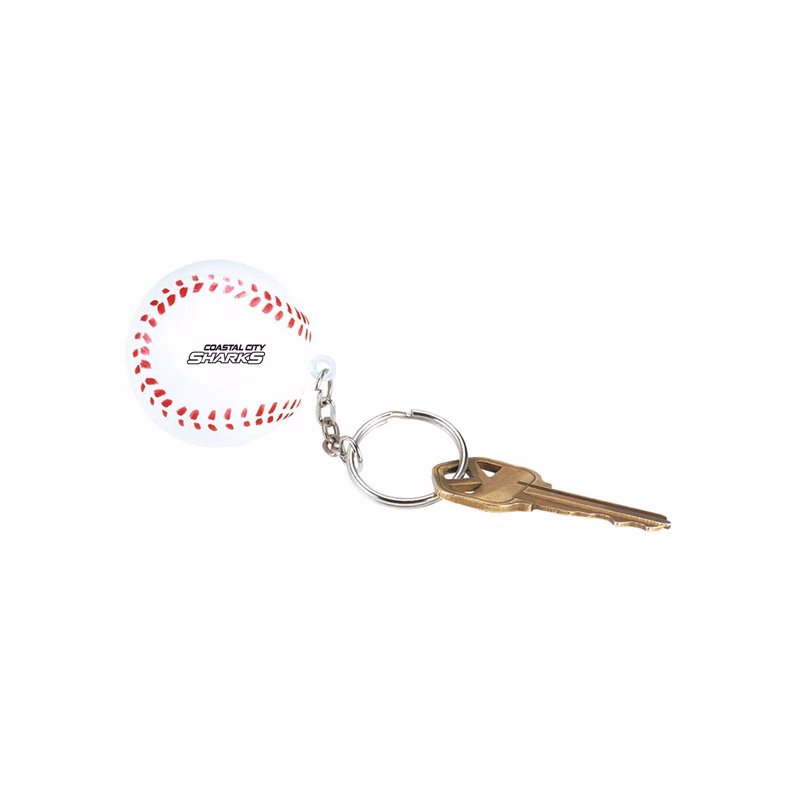 Baseball Shape Stress Ball Keychain