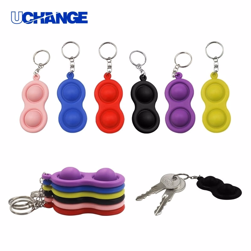 Silicone Push Pop Bubble Keychain Fidget Toy