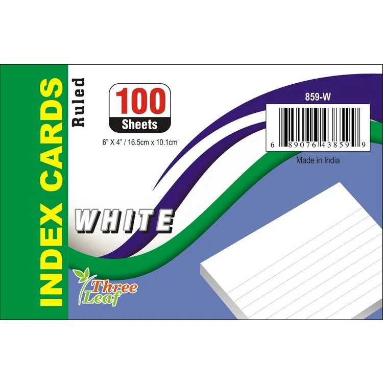 Index Cards - Ruled White 4" x 6" 100 Count 1